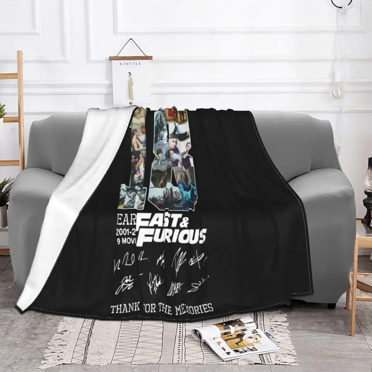 18 Year Of Fast Furius Thank You For Your Memories Funny Print B Hot Casual Logo Throw Blanket