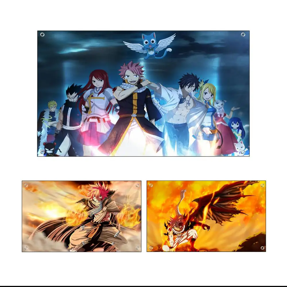 Anime F-Fairy Tail Flaggen, individuelles Wandbehang-Kunstbanner für Schlafzimmer, Zuhause, Wohnzimmer, Outdoor-Dekoration
