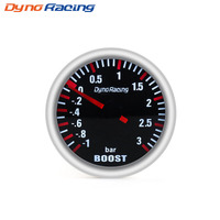 Dynoracing 2''52MM Turbo Boost Gauge 3 BAR Mechanical White Led Boost Gauge Smoke lens Boost Sensor BX101537