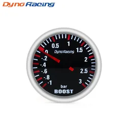 Dynoracing 2''52MM Turbo Boost Gauge 3 BAR Mechanical White Led Boost Gauge Smoke lens Boost Sensor BX101537