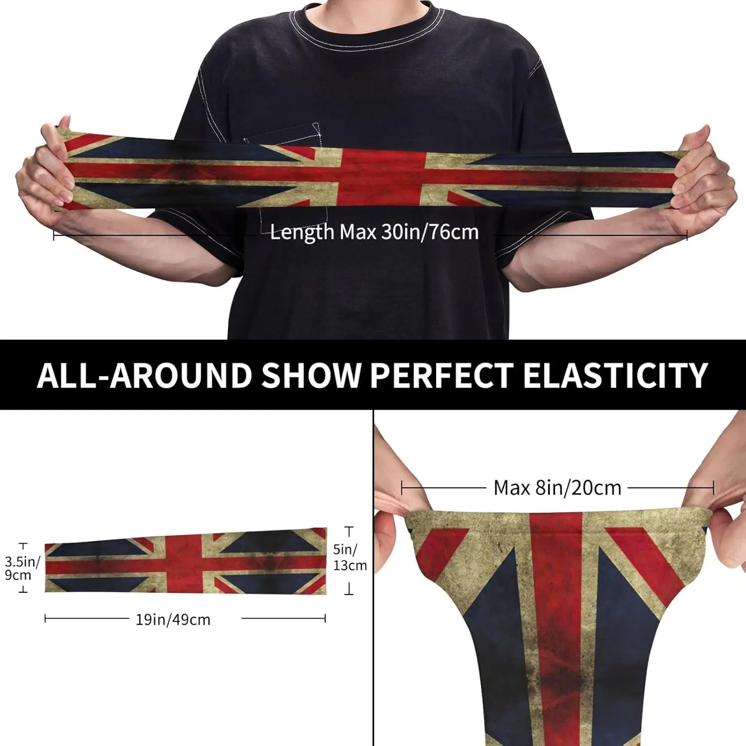 Mangas de enfriamiento con estampado de bandera británica Mangas de brazo de enfriamiento para cubrir el brazo que enfrian deportes al aire libre