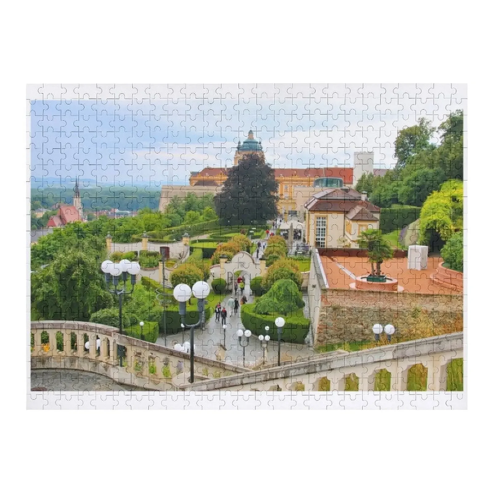 

Melk Abbey with garden and town, Austria Jigsaw Puzzle Custom Kids Toy Wooden Adults Puzzle