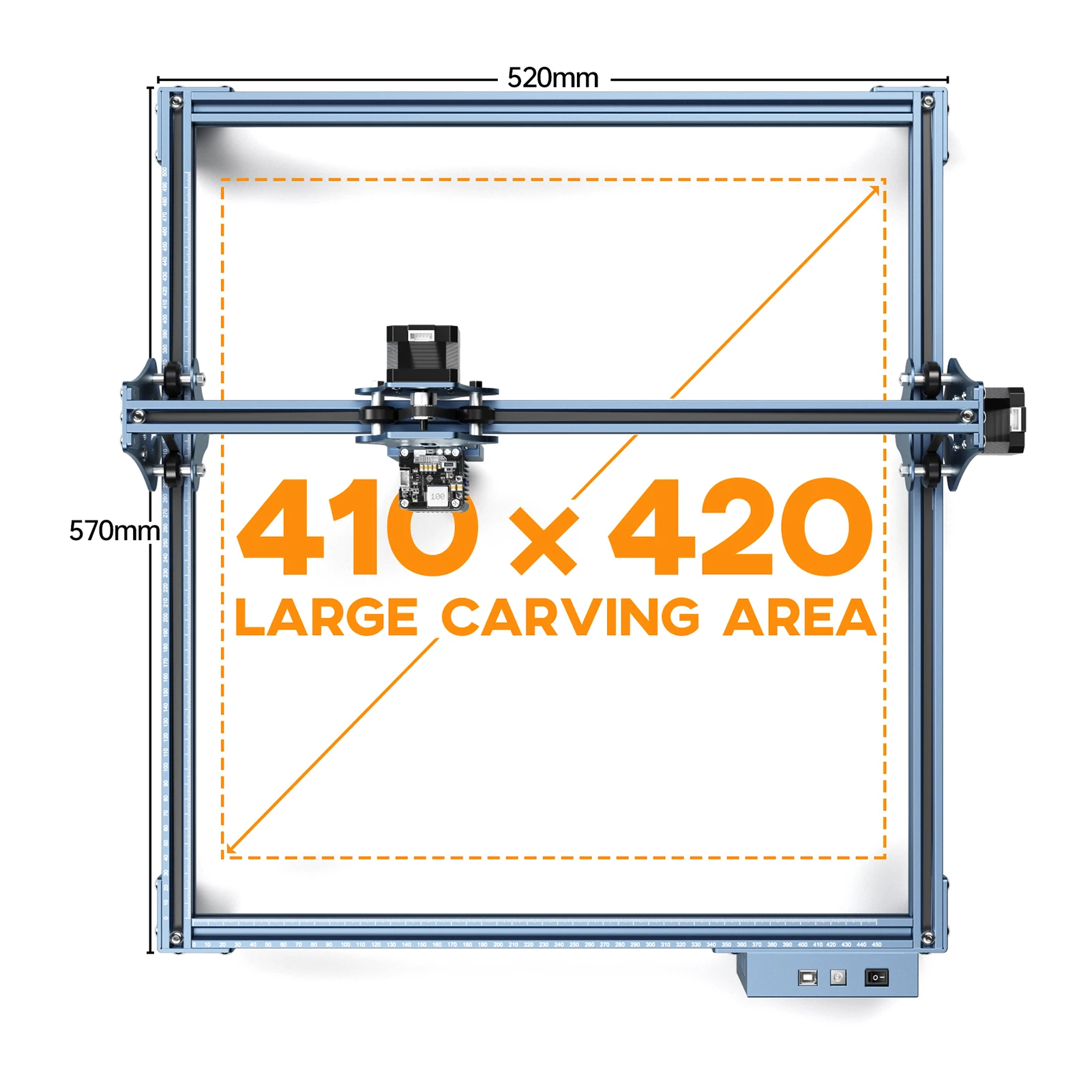 SCULPFUN S9 Laser Engraving Machine Ultra-thin Laser Beam Shaping Technology Laser Engraver Cutting Machine 410x420mm Area