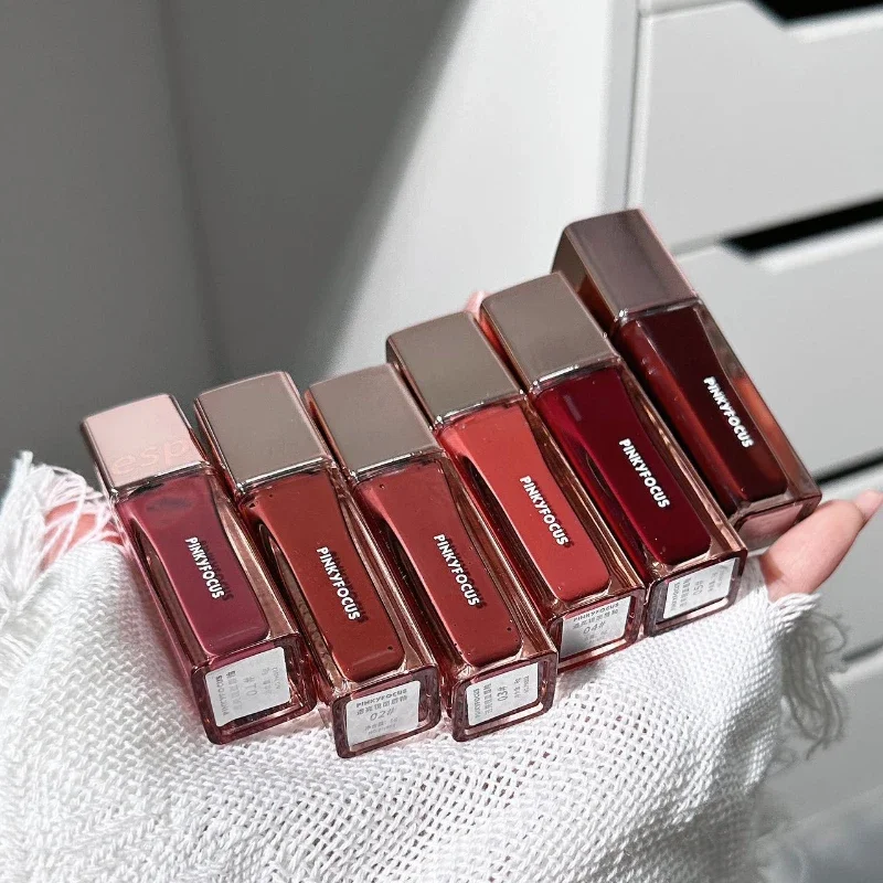 Transparent Small Square Tube Mirror Lip Glaze Water Light, Light and Moisturizing, Small and Non-greasy Lip Gloss Beauty