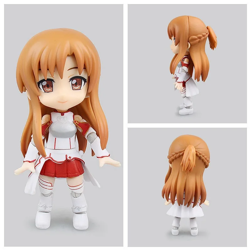 

10cm Sword Art Online Anime Yuuki Asuna Q-version Model Desktop Decoration Cartoon Collect Toys Doll Gifts