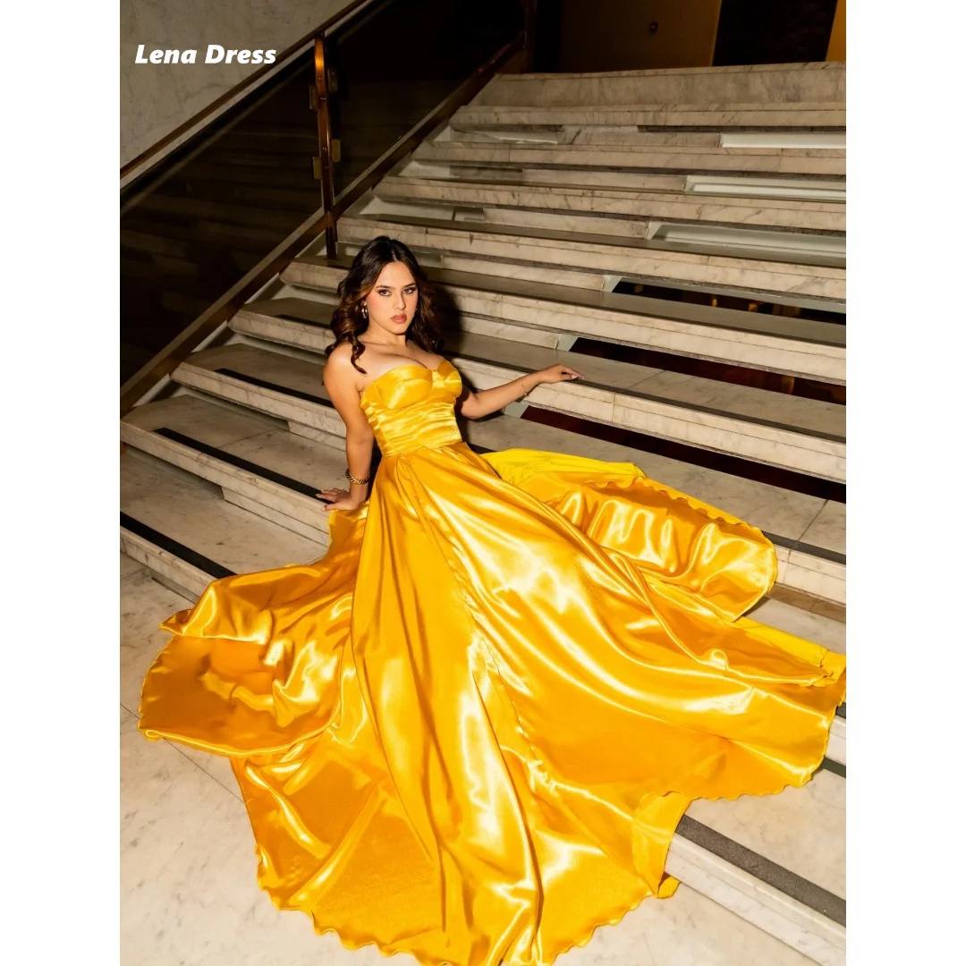 

Lena Satin Luxurious Women's Evening Dresses 2025 Luxury Women Evening Dress Sleeveless Elegant Gowns Custom Made Line A Prom