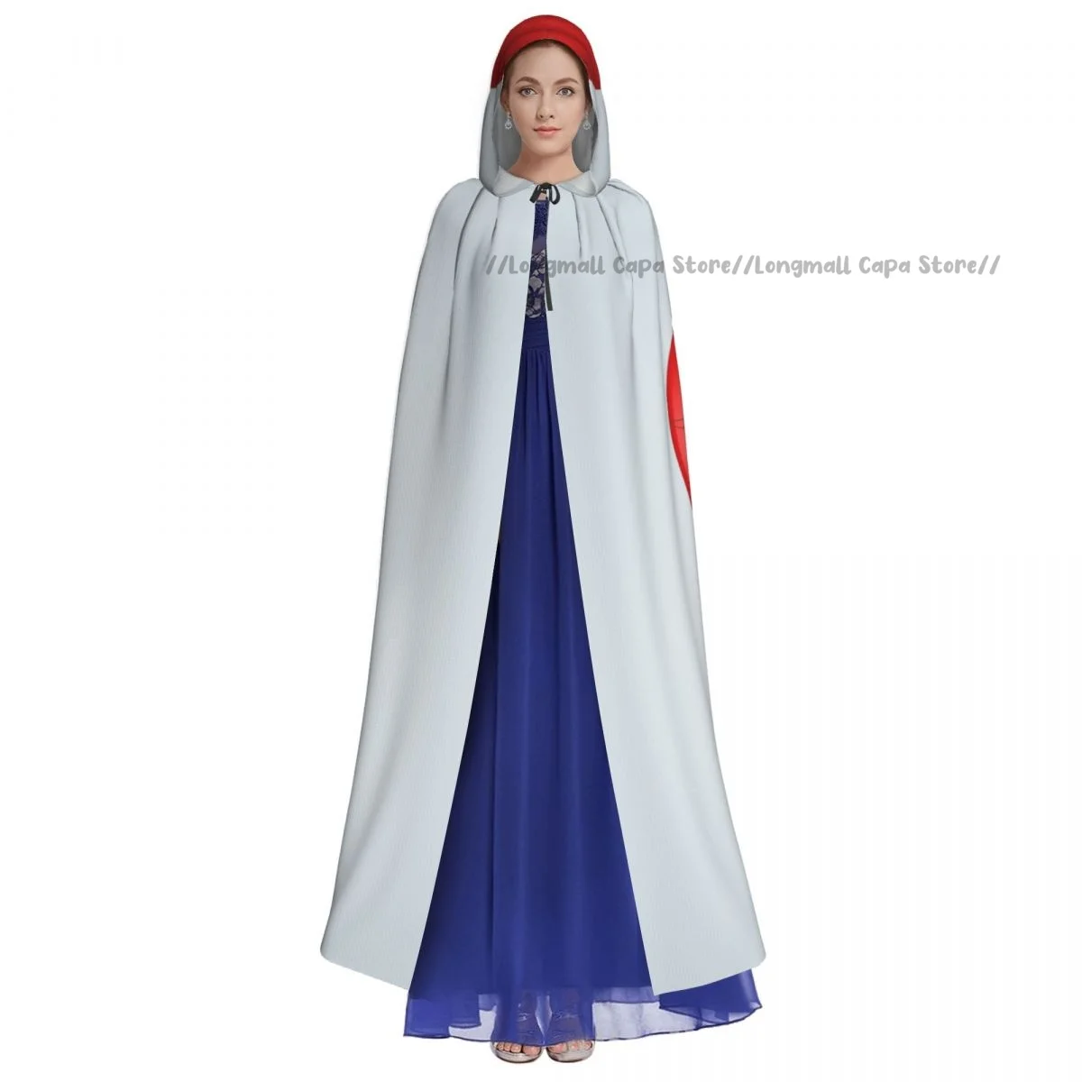 Red Hot Air Balloon Hooded Cloak Coat Halloween Cosplay Costume Vampire Devil Wizard Cape Gown Party