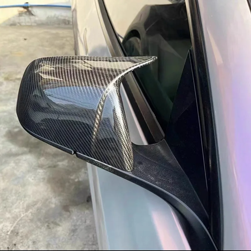 موزعات غلاف المرآة مناسبة لطراز Tesla 3 والطراز Y من 2019 إلى 2025، ملحقات ألياف الكربون الجافة من Tesla.