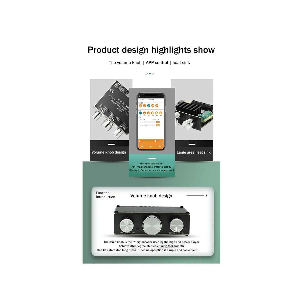 

2.1 Channel Bluetooth Amplifier Board TPA3116 50Wx2+100W High-Power Left and Right Channel Subwoofer Audio Module E100H