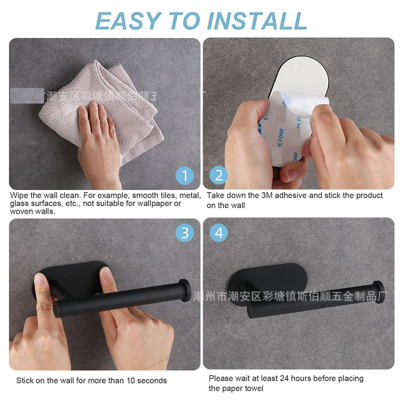 Bathroom Roll Holder Cross-border Stainless Steel Paper Towel Holder Bathroom Multi-functional Toilet Paper Holder Toilet image 3