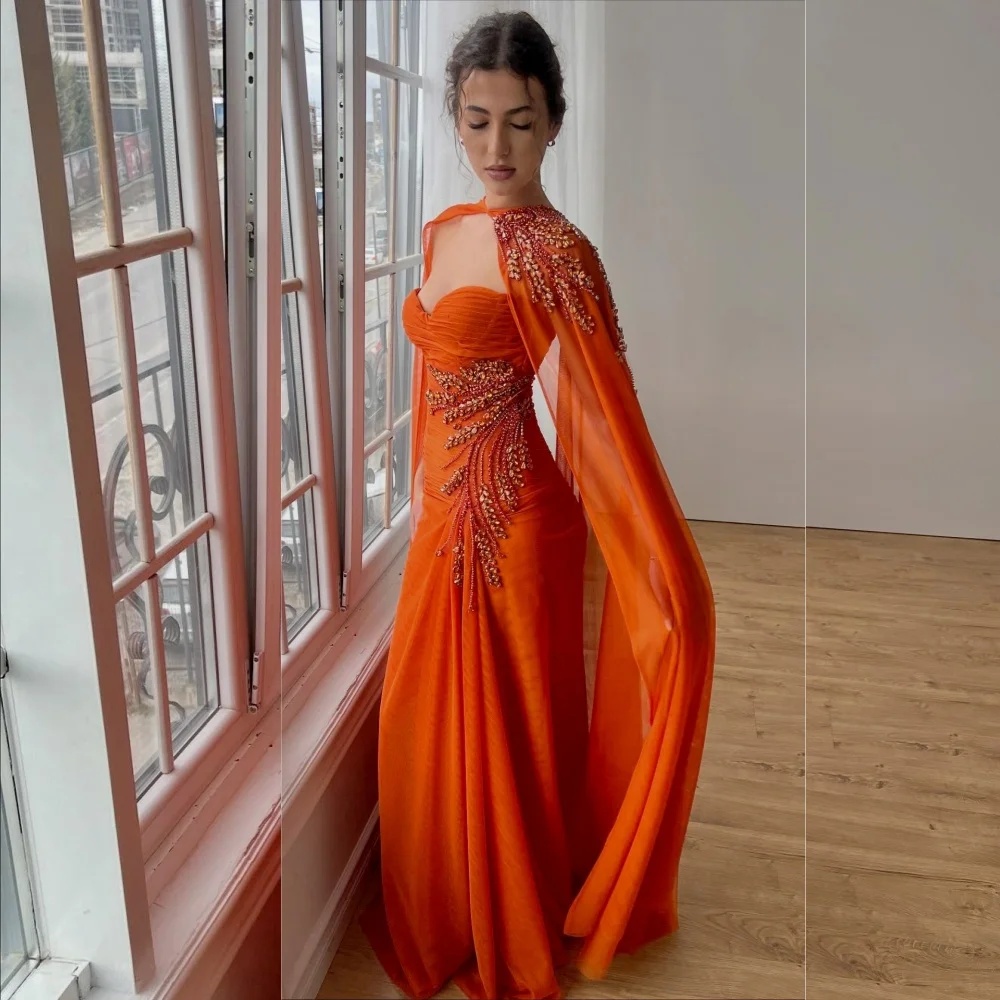 

Customized Chiffon Pleat Rhinestone Evening Dress Shawl Wedding A-line Long Dresses Bespoke Occasion High Quality Elegant Party