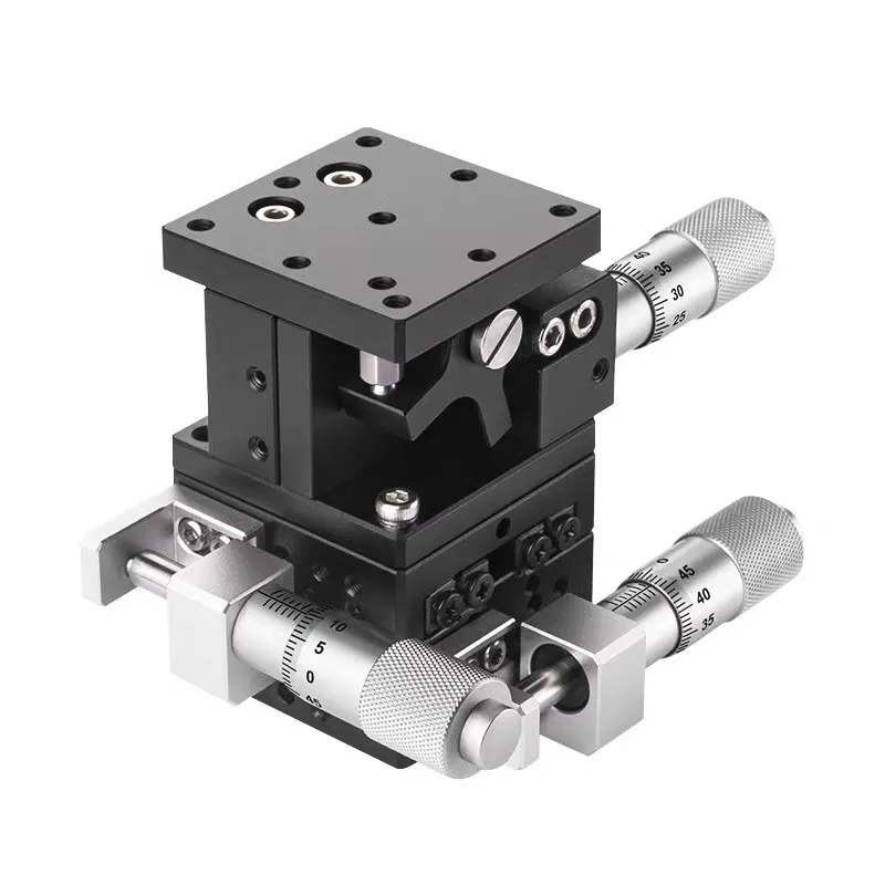 XYZ Axis Trimming Station Manual Displacement Platform Linear Stage Sliding Table 125*125mm XYZ125LM-2 147N double cross rail