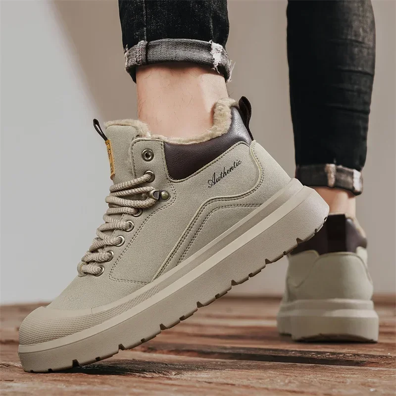 

New Winter Boots for Men Men's Sneakers Ankle Boots Soft and Comfortable Sports and Leisure Wear-resistant Non-Slip Add Velvet