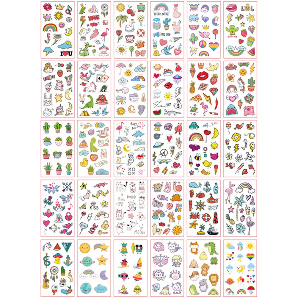 

60pcs Body Stickers Diy Temporary Tattoos Lovely Decorative Decals For Arm Finger Ankle Neck Shoulder Leg Feet Temporary Body