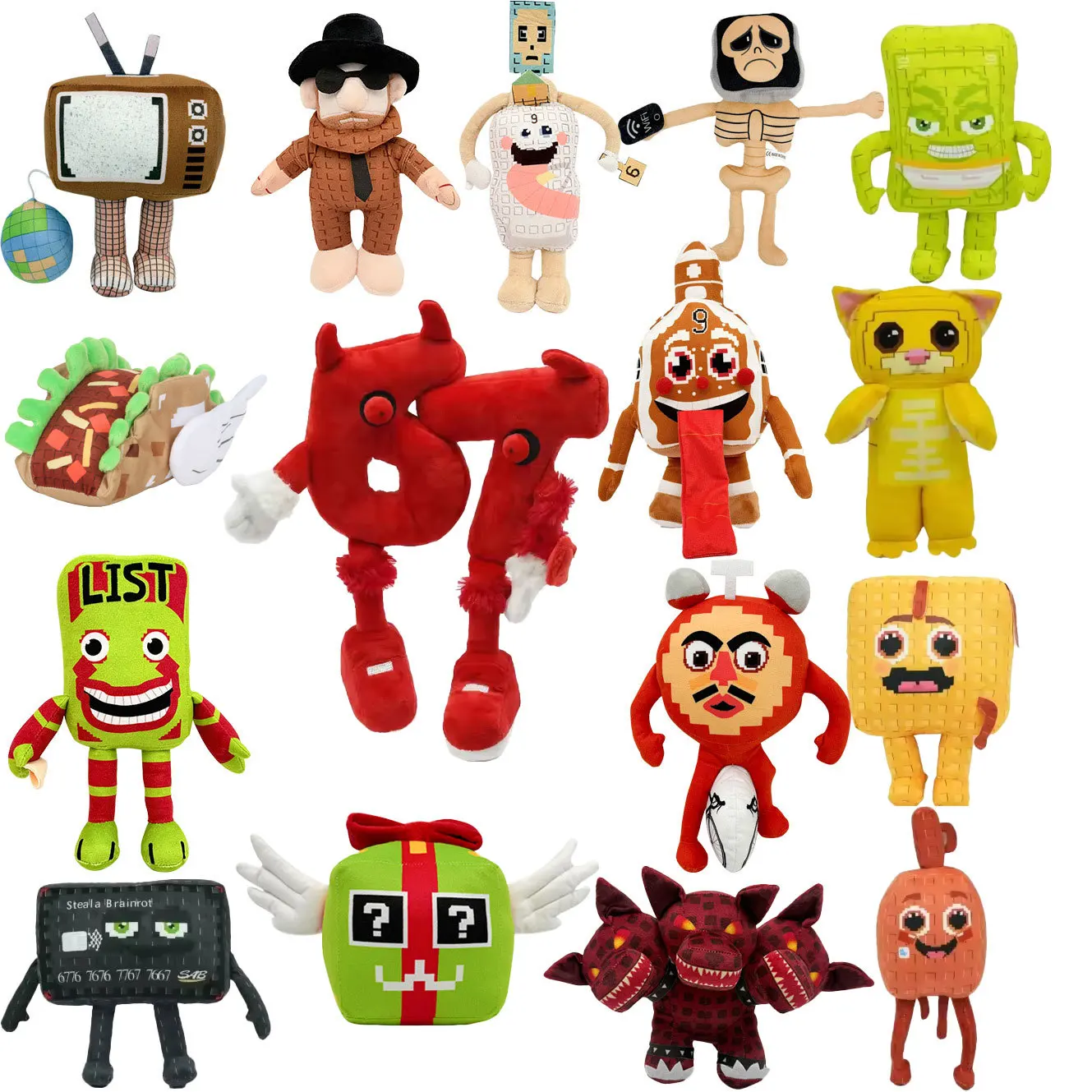 New Steal a Brainrot Plush Toy 67 No.9 House Stuffed Animal Doll Cute Meme Character Plushie Soft Room Decor Collectible Gifts