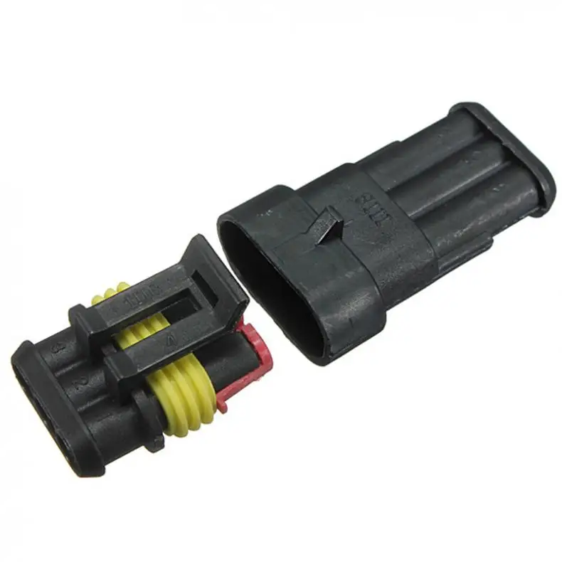 Car Part 3 Pin Way Sealed Waterproof Electrical Wire Auto Connector Plug Set Male to Female Wire Connector