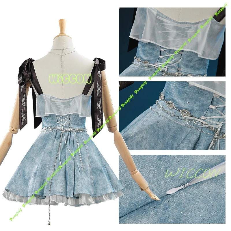 زي كاليب لوف آند ديب سبيس التنكري فستان قصير أزرق بدلة للزوجين للنساء والفتيات ملابس مخصصة لحفلات الهالوين