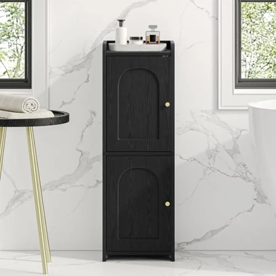 

Угловой напольный шкаф для ванной комнаты с 2 дверцами и регулируемой полкой, узкий шкаф для туалетной бумаги, органайзер для ванной