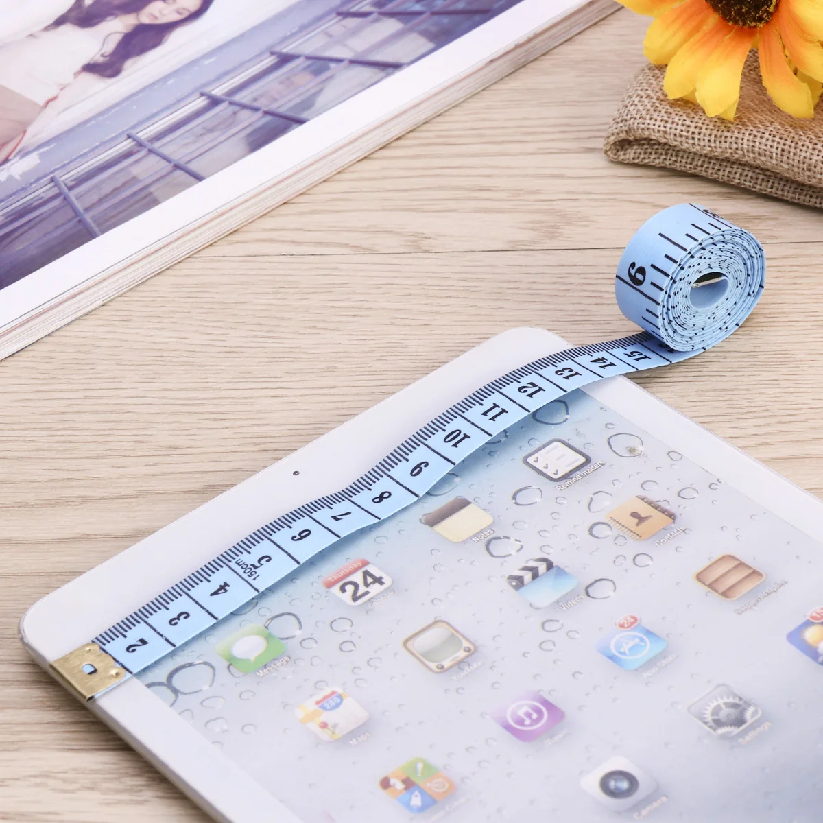 12Pcs Measuring Tape Flexible Plastic Lightweight Durable Cloth Tape Tailor Sewing Tool for Measuring Flat Rounded Surfaces