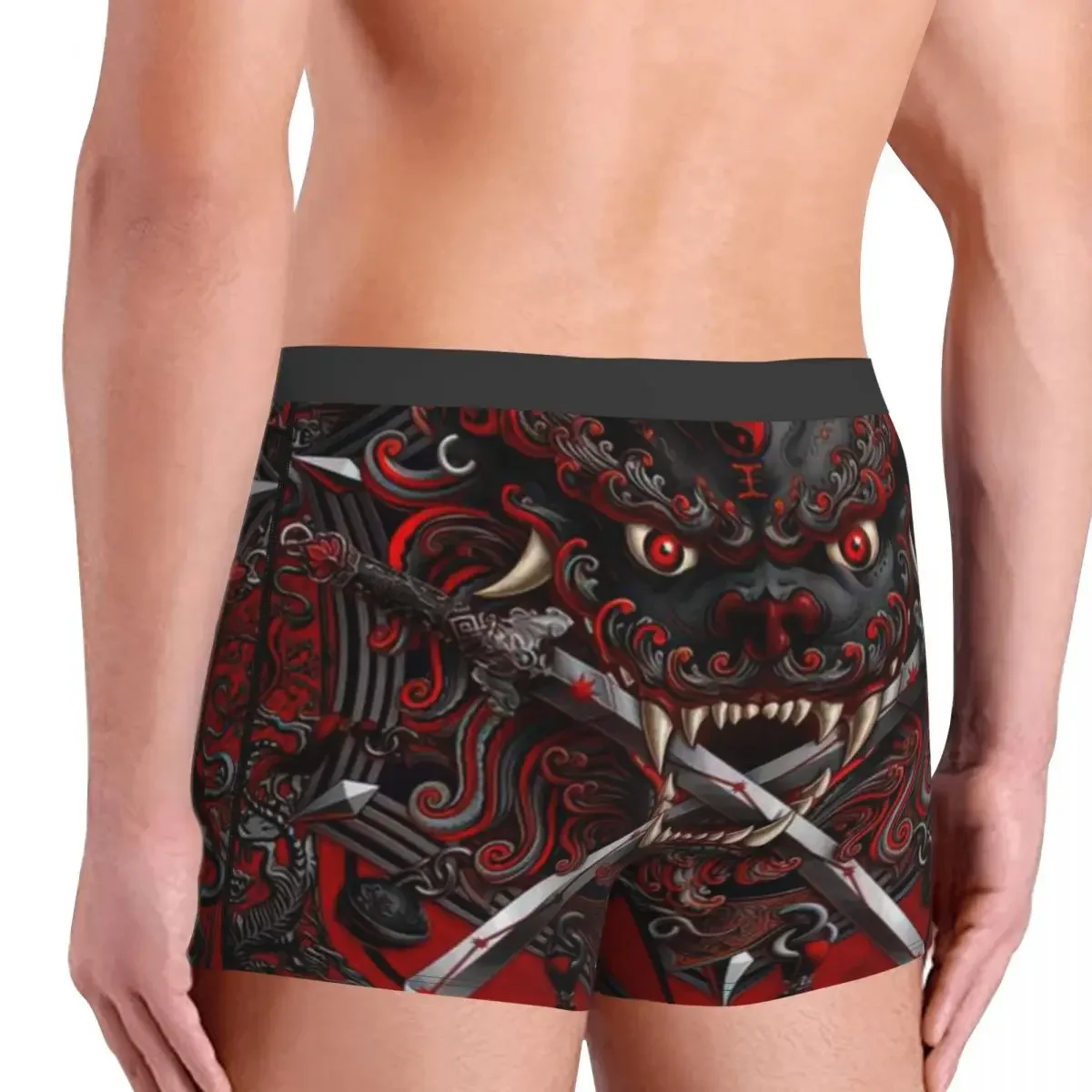 Goth Oni-Calzoncillos de demonio japonés para hombre, ropa interior transpirable, pantalones cortos con estampado, Bóxer