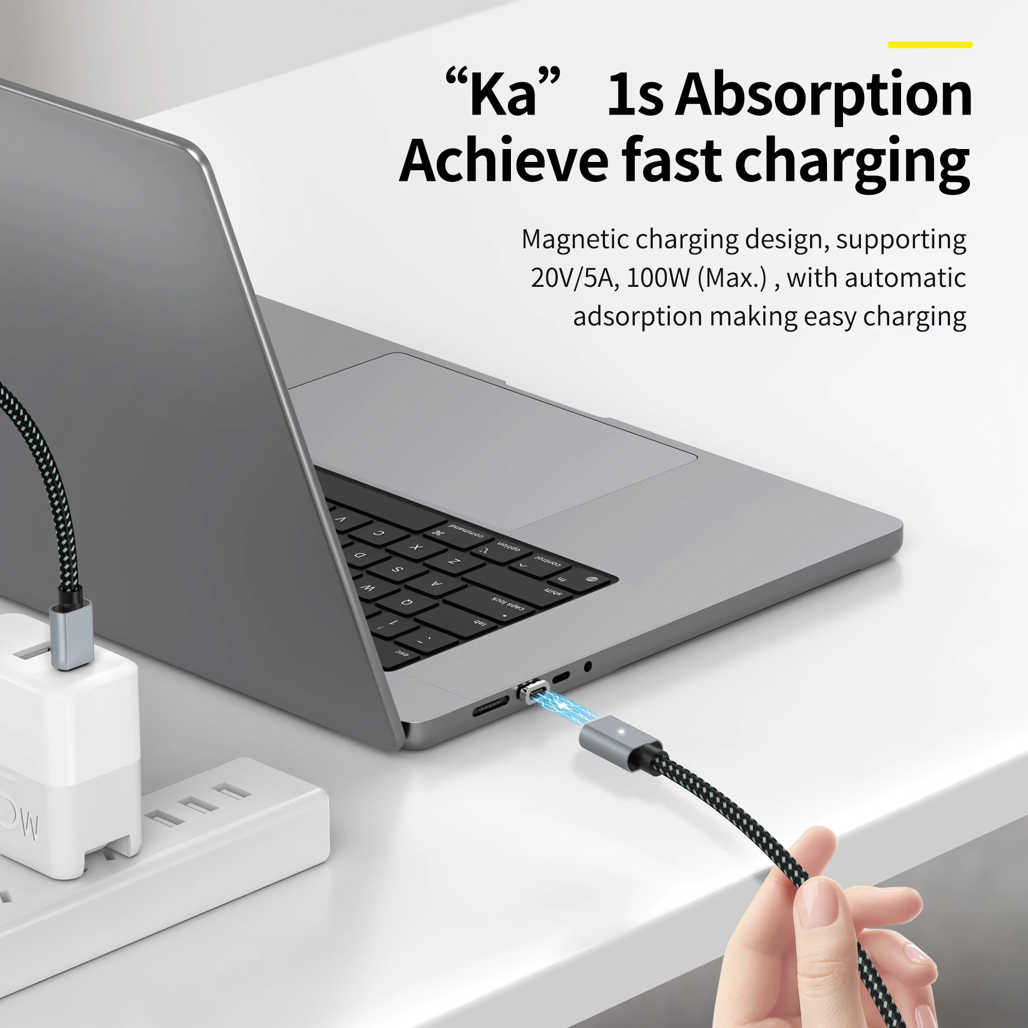 1.5m PD100w Fast Charger Magnetic Usb C To Type C Cable Magnetic Data Charging Wire for iPhone 15 Xiaomi MacBook Samsung LG