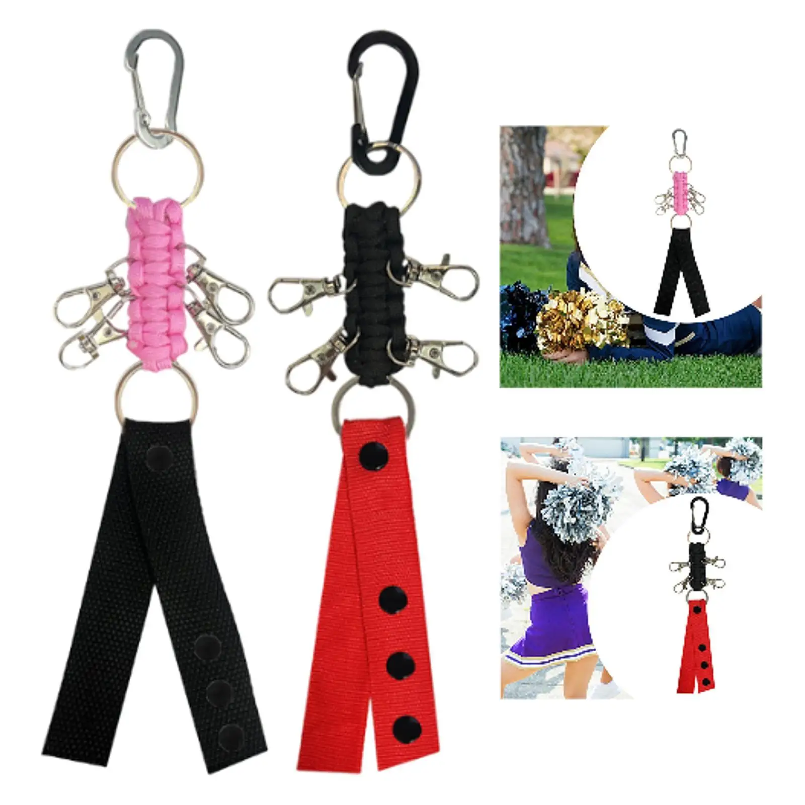 Cheerleader Pom Poms Holder Strap Keychain for Ceremony Cheering Stage Shows