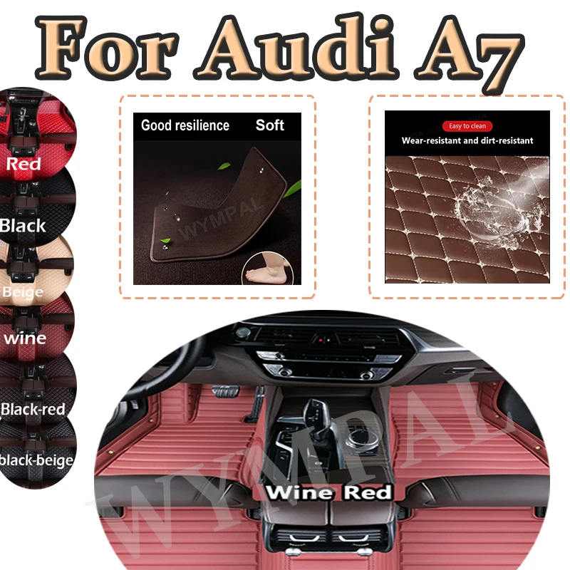 

Luxury Custom Car Floor Mats For Audi A7 2012 2013 2014 2015 2016 2017 Auto Leather Car Mats Full Automotive pads