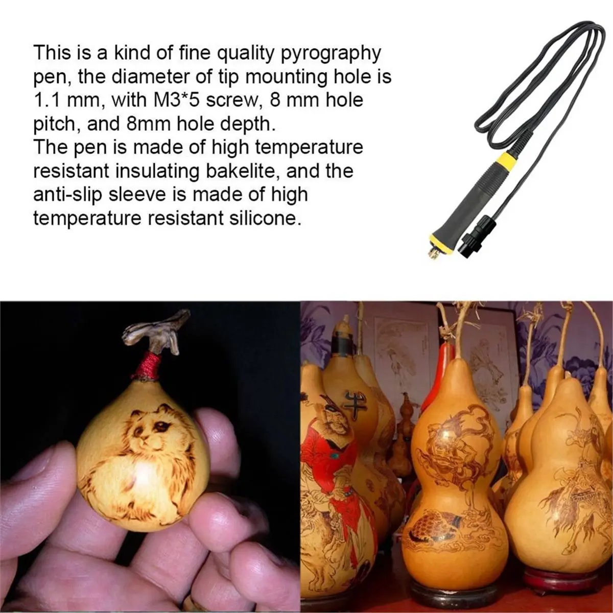 new trend! Portable Electric Soldering Iron Pen Wood Burning Pyrography Tool Anti-Slip Carving Machine Carving Soldering view 6