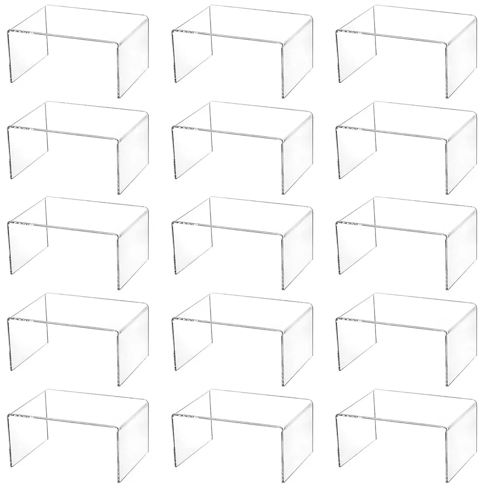 

16 Pa Clear Acrylic Display Risers, 4.4"" X 3.2"" X 2.2"" Display Stand For Figures, Buffets, Dessert, Cupcakes, Candy, Jewelry