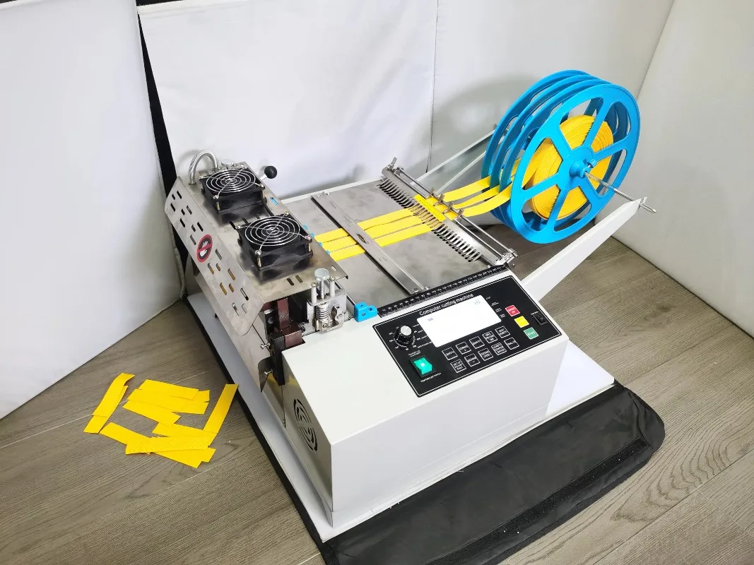 320T computer automatic cold and hot  Cloth belt cutting machine, magic adhesive tape zipper webbing elastic belt  cutter