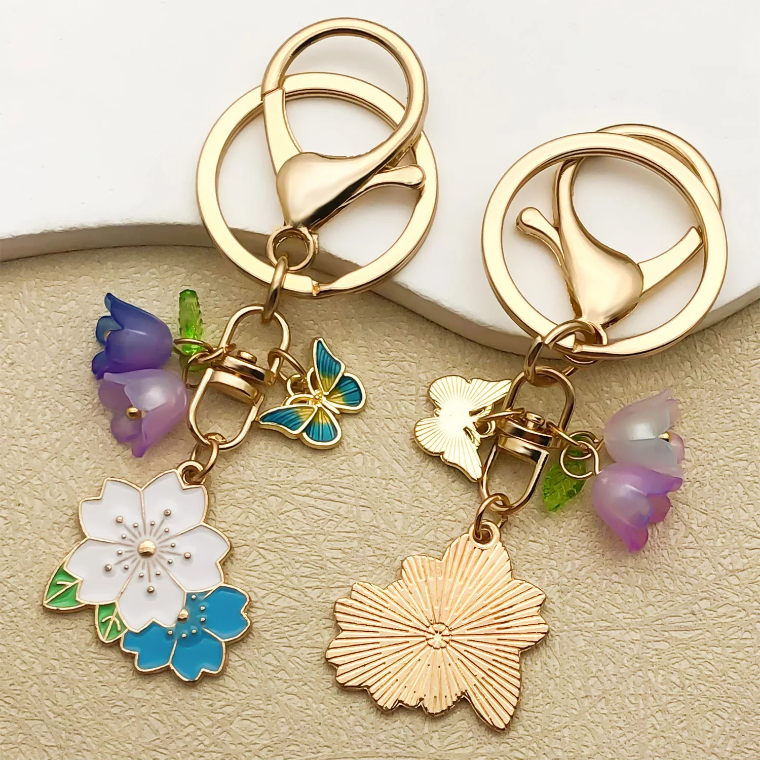 1 шт., милый эмалированный брелок с цветком, брелок с растением, подвески для женщин и девочек, сумка, подвески, декор, сделай сам, ювелирные изделия ручной работы, подарки