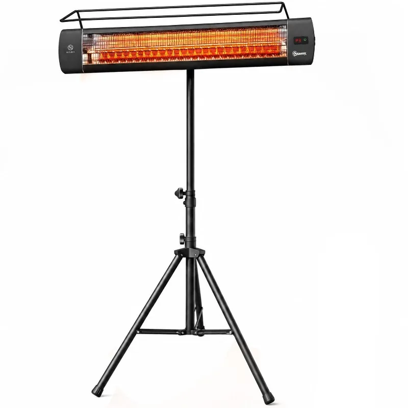 Electric Patio Heater 1500 W Free Standing IP65 Waterproof Black