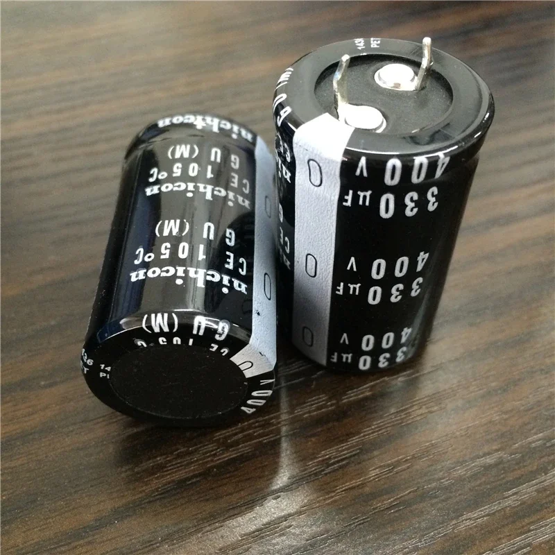 2pcs 330uF 400V NICHICON GU Series 25x40mm High Quality 400V330uF Snap-in  PSU Aluminum Electrolytic Capacitor