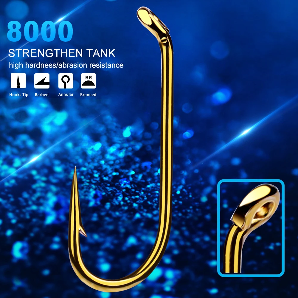 

Fly bare hook, fly hook with barb, fishing hook, fishing gear, fly fishing hook 8#, 12#, 14#, 16#, fly feather hook, golden sing