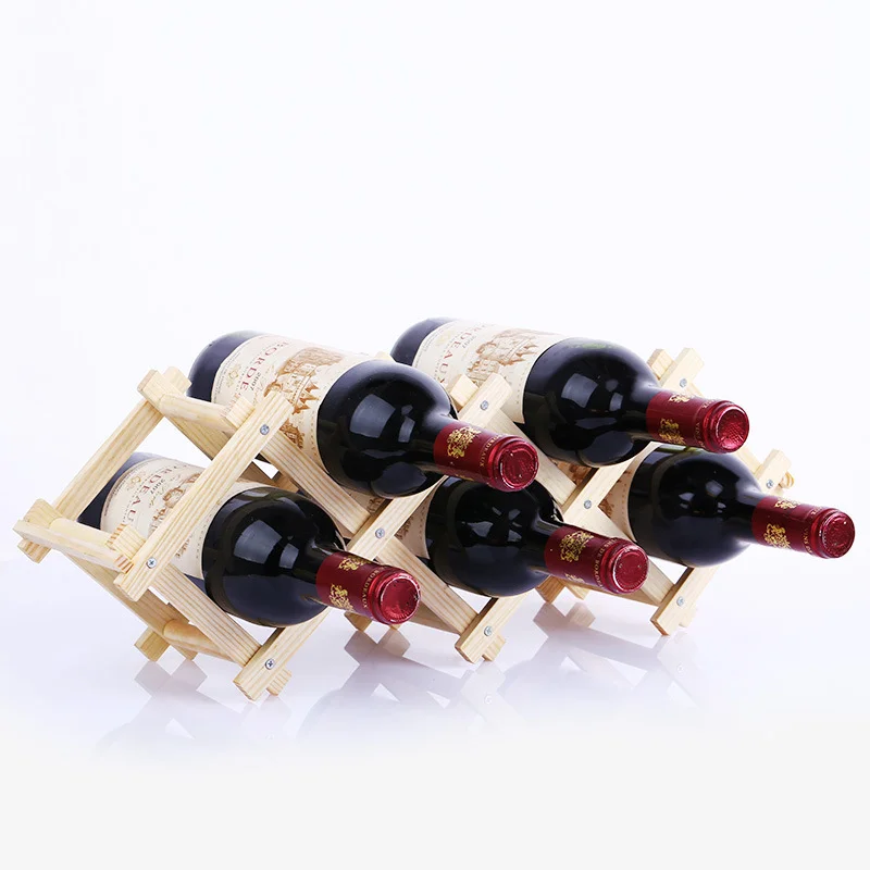 Creative folding wine wooden frame European wooden wine display stand solid wood wine rack WF4201513