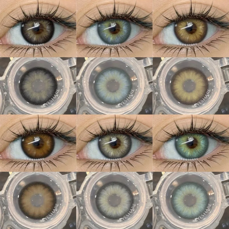 EYESHARE 1 Paar graue Farbkontaktlinsen für Augen, blaue Farbkontaktlinsen, natürliche braune Kontaktlinsen, grüne Pupillenlinsen, jährlich tragbar