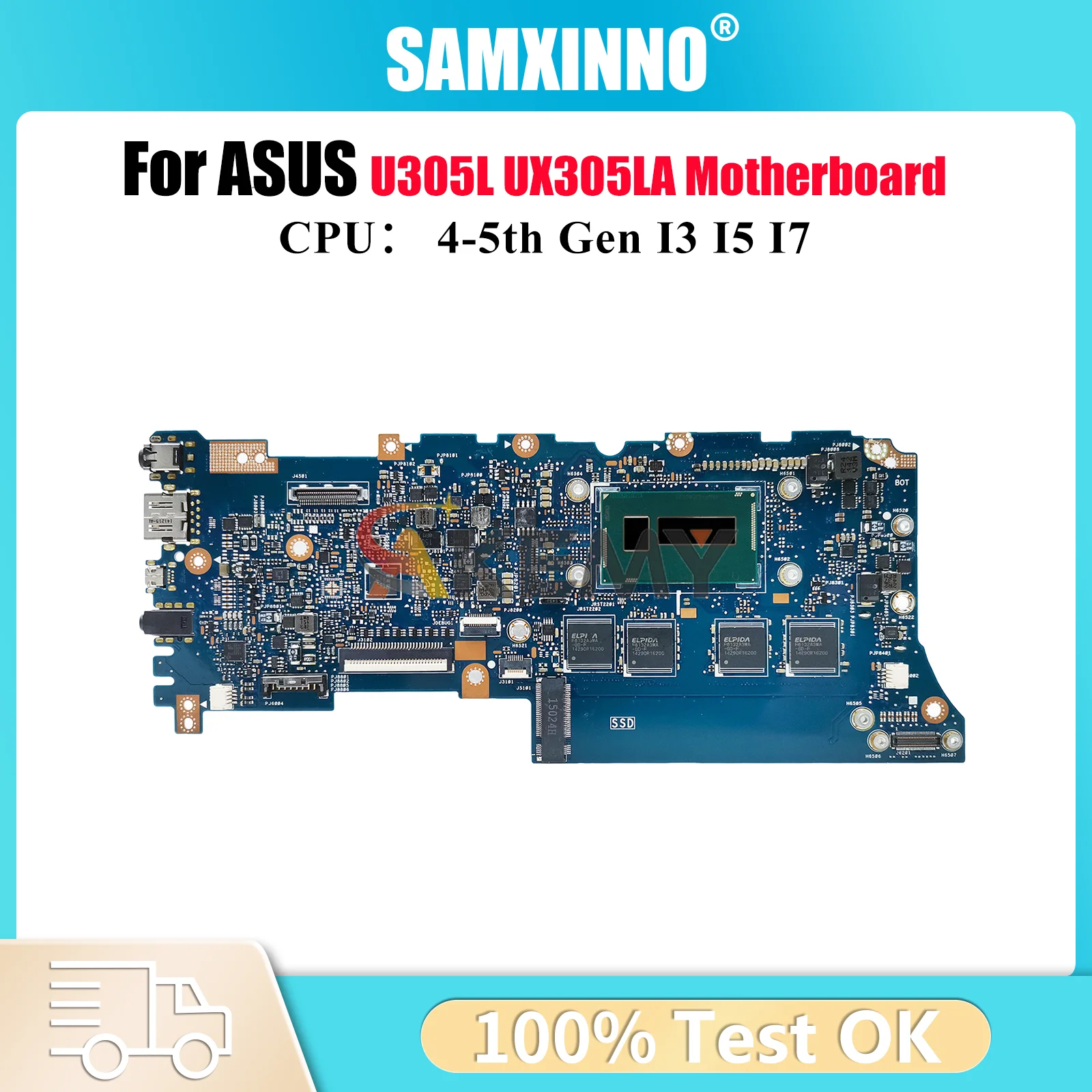 

UX305LA Материнская плата для ноутбука ASUS ZenBook U305L UX305LA UX305L Материнская плата для ноутбука с процессором I3 I5 I7 100% тестирование ОК быстрая доставка