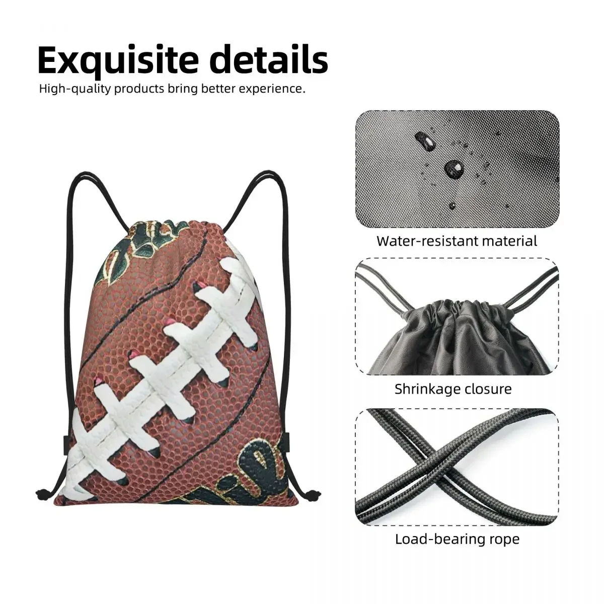 Footall Cartoon Pattern Proximity Wstring Backpack, Sports, Gym Bag, Soccer Ball Training Sackpack, Men and Women