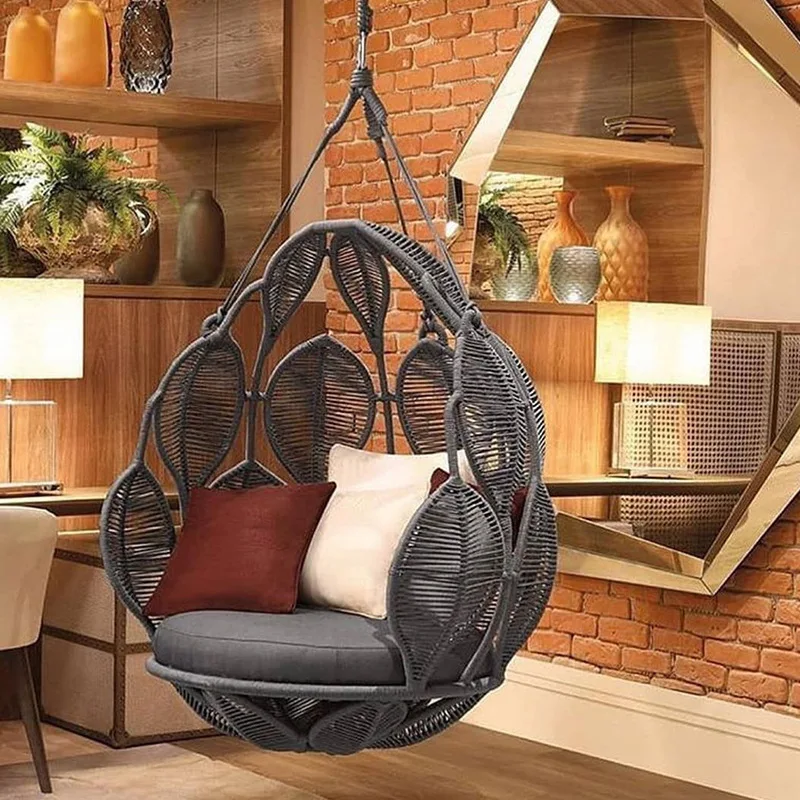 Hanging Basket Balcony  Chair Household Rattan  Indoor Living Room Adult Swing