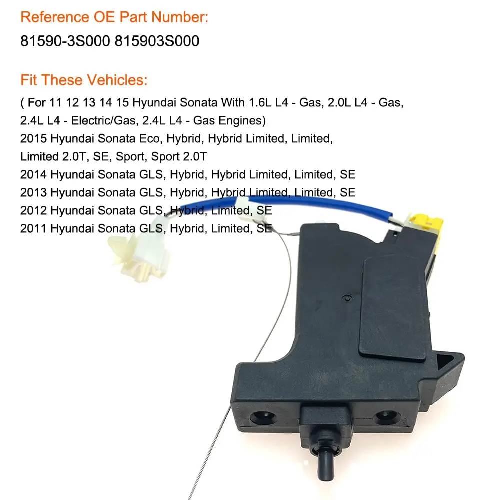 

81590-3S000 For Hyundai Sonata 2011- 2015 Fuel Gas Door Lock Release Opener Actuator Handle