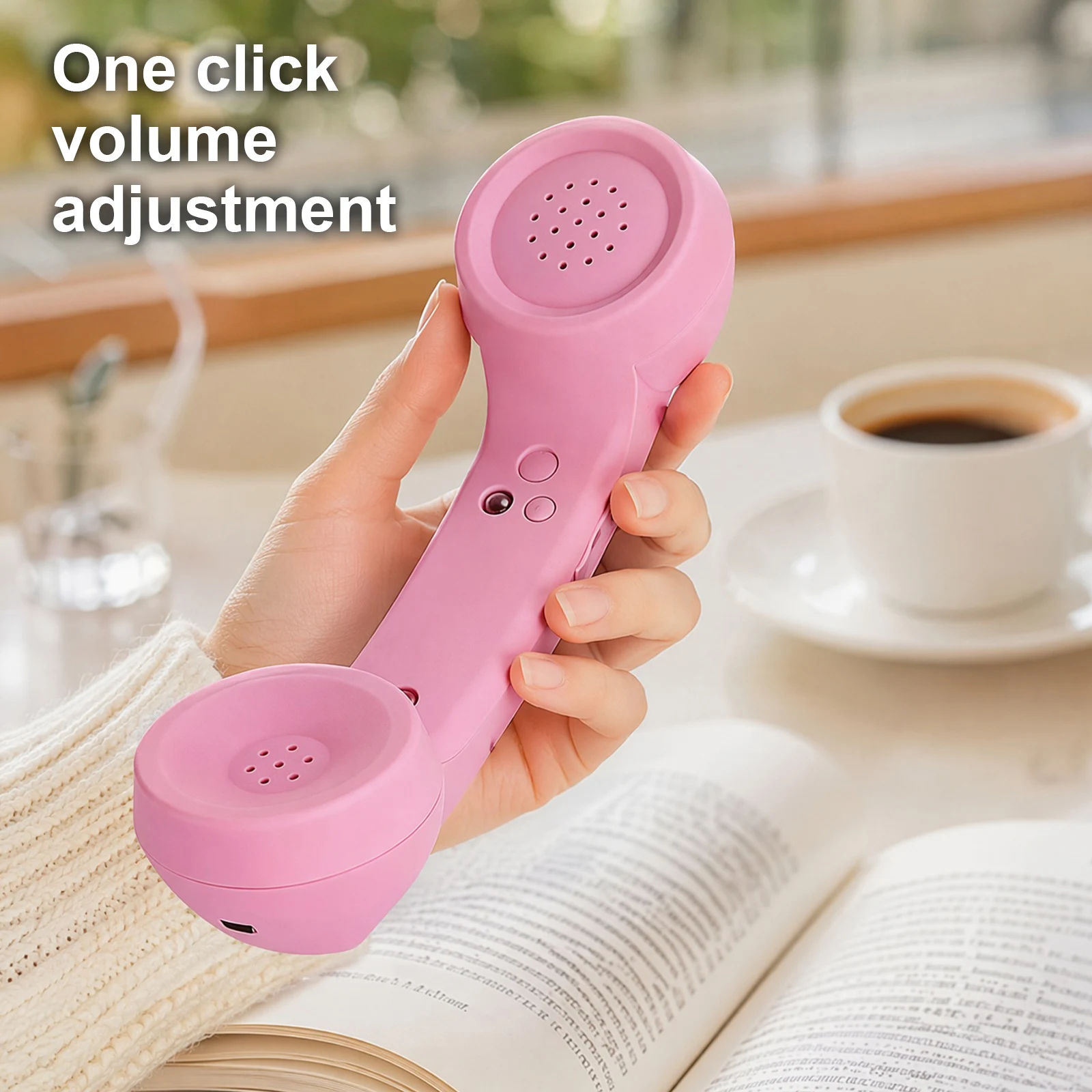 BT Retro Telephone Handset Wireless Retro Phone Handset Vintage Cordless Telephone Handset Compatible with Various Mobile Phones