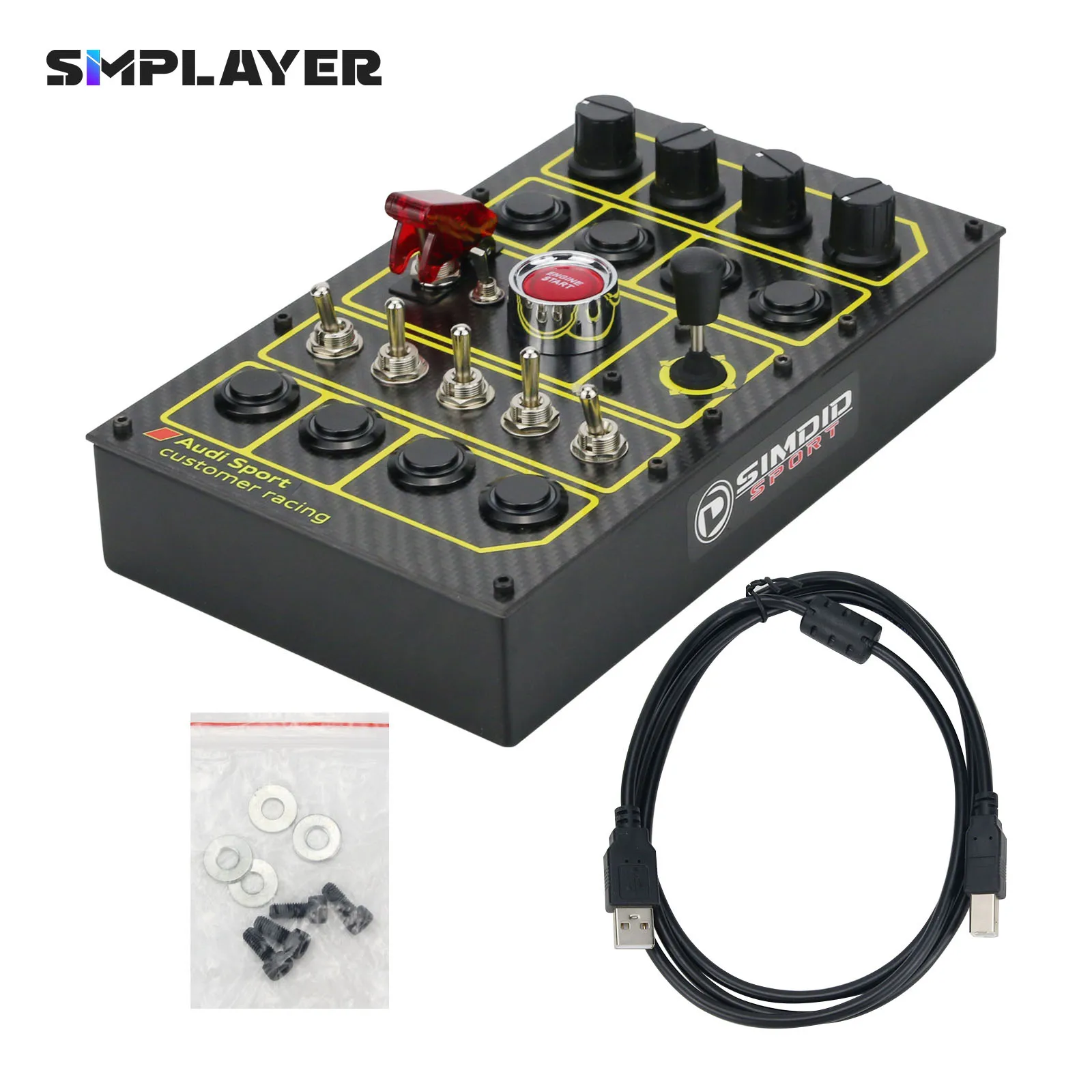 

Simplayer SIMDID D30 Button Box Sim Racing Aodi Sport Customer Racing for Simagic Thrustmaster Fanatec