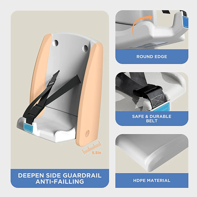 interhasa! Baby Changing Station Wall Baby Diaper Changing Table Fold Down Vertical Restrooms Baby Changing Table for Commercial