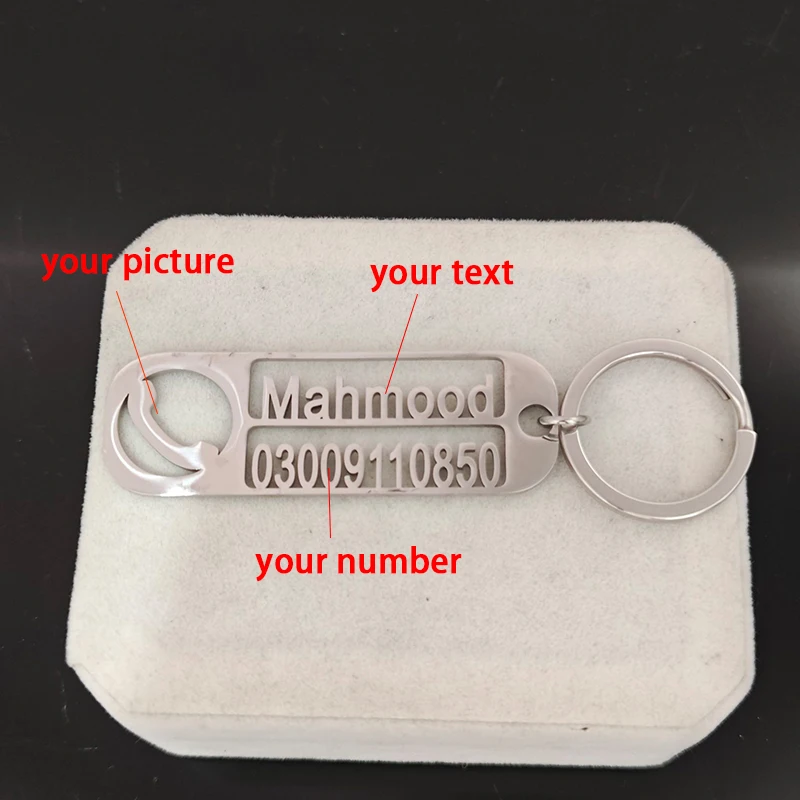 Customize Icon Text Phone Number Keychian For Bags & Car Anti Lost Keyrings Personalized Name Keyholder Boyfriend Custom Gift
