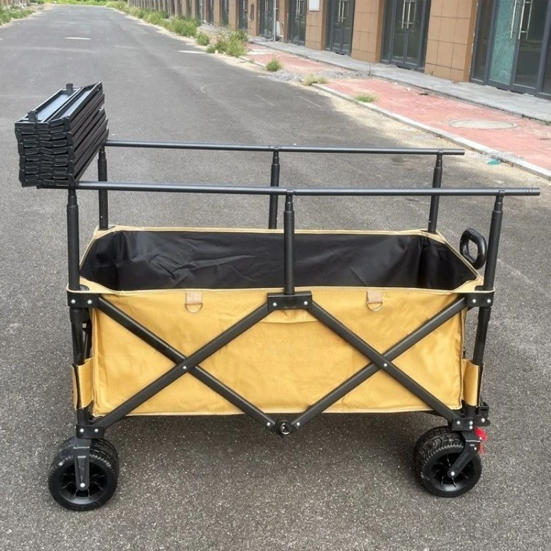 

Stall camping small pulling cart can be lifted and lowered outdoor camping folding and gathering camp cart hand-pulled