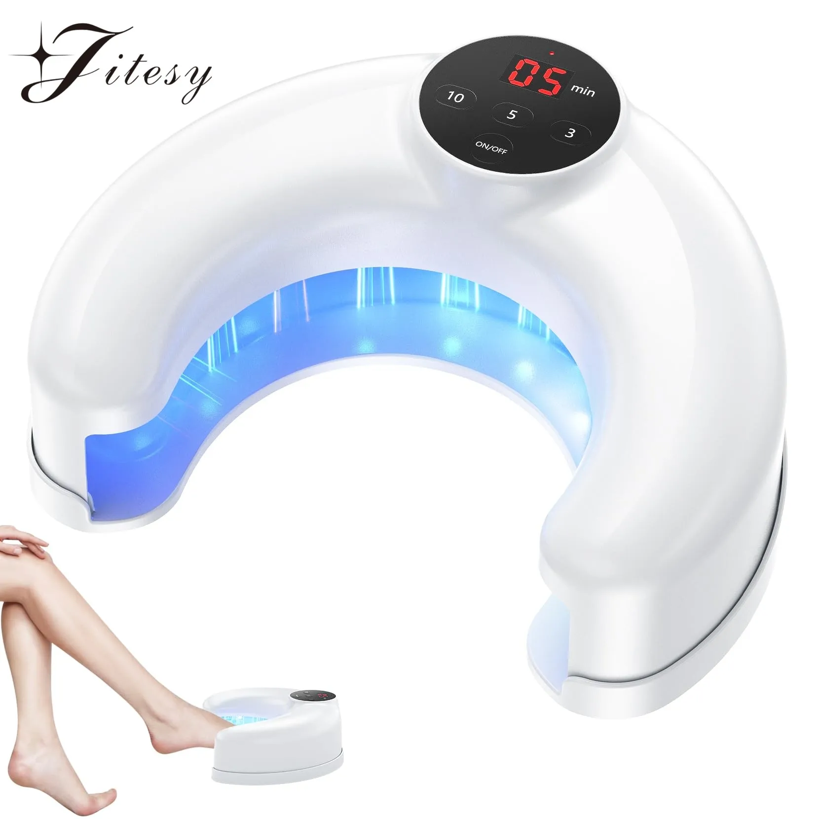 Wireless Nail Fungus Light Device 45W Nail Fungus Cleaning Device for Multiple Toenails 14*470NM+8*910NM Wavelength Nail Care