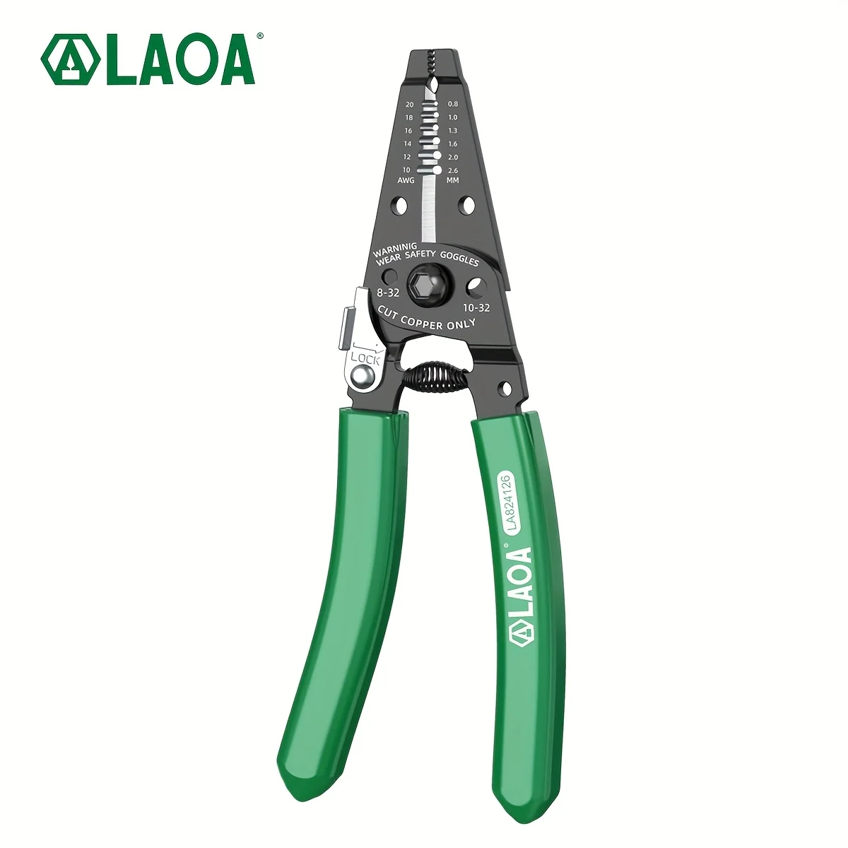 LAOA Professional Electrician's Wire Stripper - Multi-Function, Curved Handle, Quick Cut & Break Tool, Wire Stripping Tool