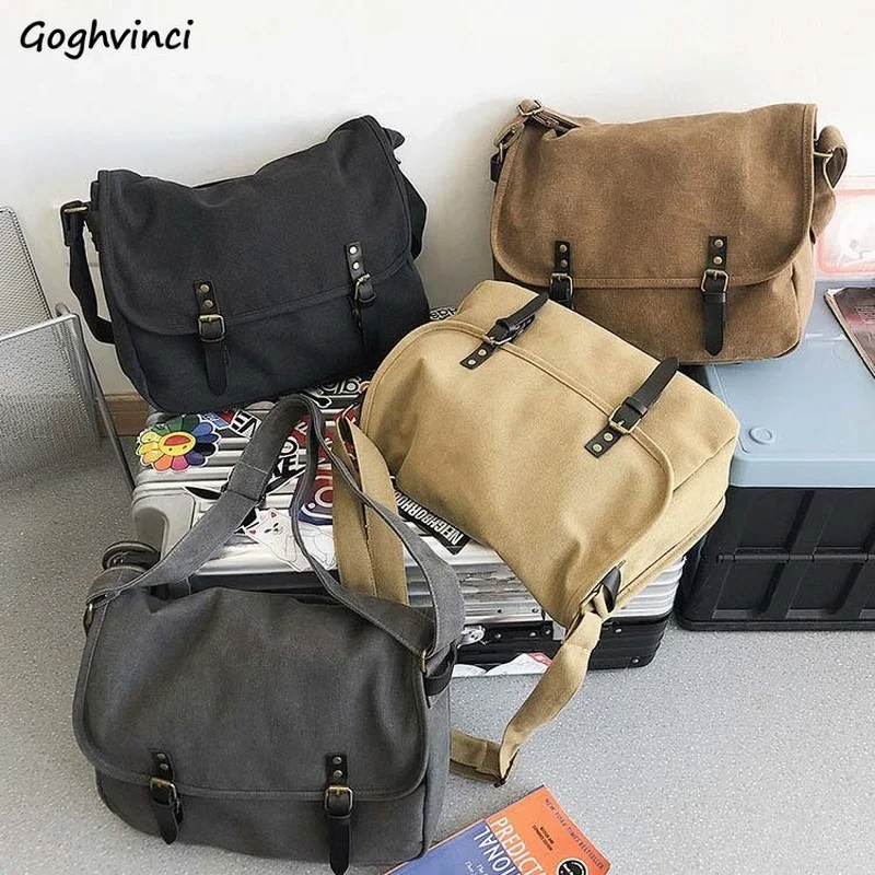 Messenger Bags Women Japanese Fashion Vintage Large Capacity Cross-body Canvas Bag Unisex All-match Shopping Students School New