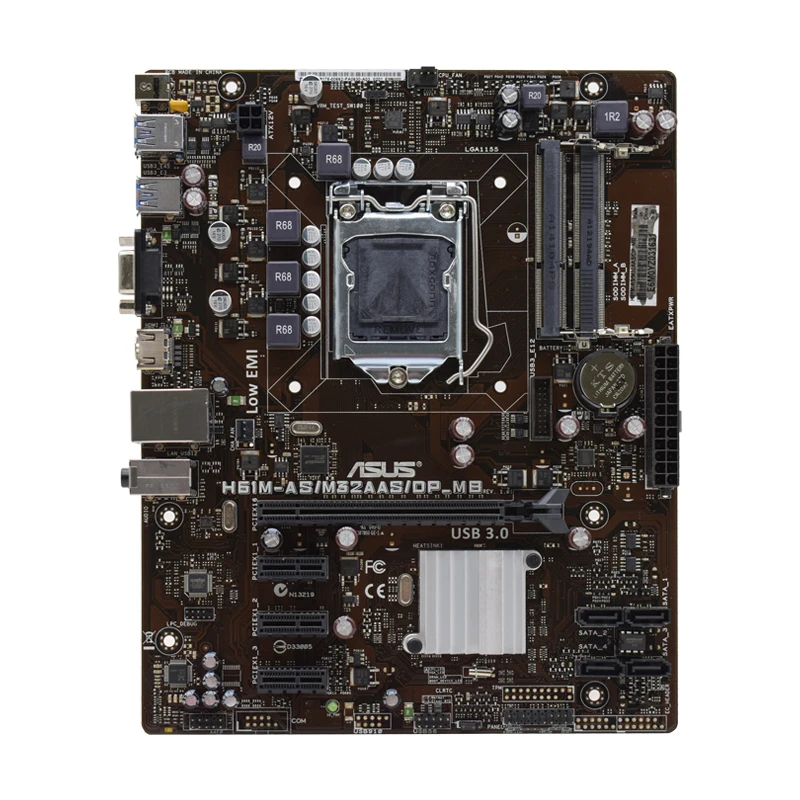 ASUS H61M-AS Motherboard LGA1155 supports i3-3220 3240 i5-3450 3470 i7-3770DDR3 8GB 1333MHz Intel H61 Chipset USB 2.0 SATA2.