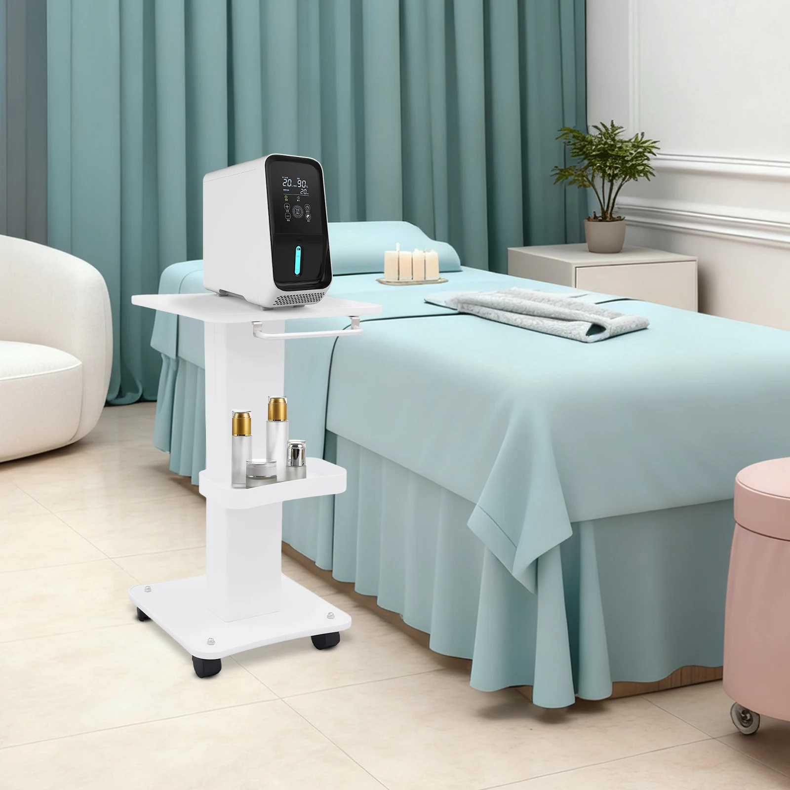 

Тележка для косметики из АБС-пластика и металла с многофункциональным лотком для салонов красоты, клиник, лабораторий и организации инструментов